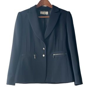 Vintage navy blue Stresa blazer with 3 button front size 4P